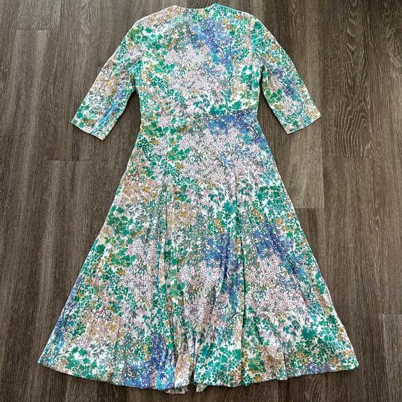 The Fold London Lochaline Japanese Botanical Floral Midi Dress UK 12 US 8 - Picture 5 of 16